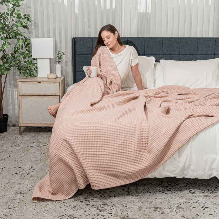 Blush waffle online blanket